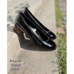 Ara pump Graz, vidde H 20418 - sort lak med leopard