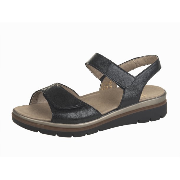 Fidelio damesandal Velegnet til indlg 595023 - sort med shine