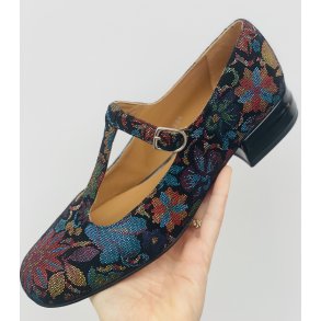 Audley lukket sko med t-rem til den slankere fod med ldersler 22645 - multi