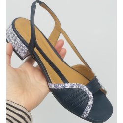 Audley damesandal med ldersl - navy