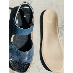 Fidelio damesandal Velegnet til indl�g 595023 - bl� med shine og m�rk s�l