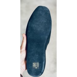 Dame hjemmesko,  slipper  Creazioni 412 med ruskindssler - sort med bidsel