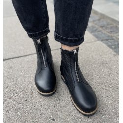 Charlotte of Sweden let chelseaboot med dobbeltlynl�s, rummelig og velegnet til indl�g - sort