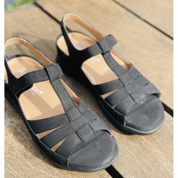 Piesanto 260887 rummelig sandal velegnet til indl�g - sort