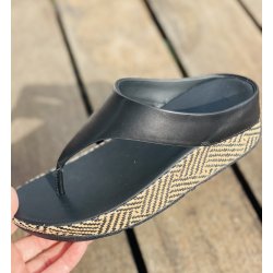 Fit Flop Lulu Lux t�sandal med flettet  s�l - sort