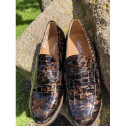 Gabor elegant hyttesko med let kraftige sler 52042  brun krokolak