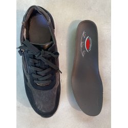 Rolling Soft damesneaker med let gngefunktion og velegnet til indlg 56896 - sort/gr