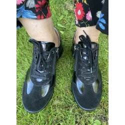 Hartjes damesko, velegnet til indlg ruskind/lak , vidde G, Breeze - sort 