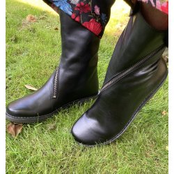 LBDK Damestvle med asymmetrisk lynls, ekstra vidde, Madison - sort