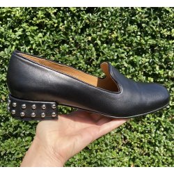 Audley damesko med h�l, l�ders�ler i bl�dt skind 22644 - sort