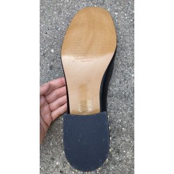 Audley damesko med h�l, l�ders�ler i bl�dt skind 22644 - sort