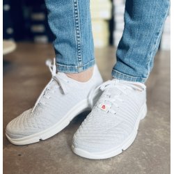 Berkemann striksko til den sensible og brede fod, Pinar - hvid