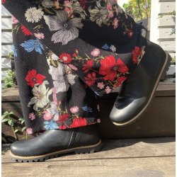 Charlotte of Sweden chelseaboot i bldt skind, velegnet til indlg 348023 - sort