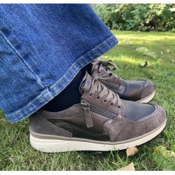 Gabor damesnresko med ekstra vidde (vidde k) udtagelige sler 56307 - gr/brun 