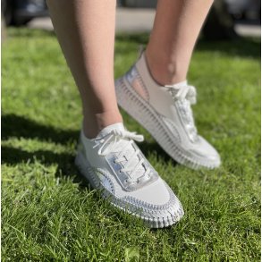 Hello Comfort strikkede sko, velegnet til indl�g med meget bl�de s�ler - White