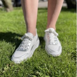 Hello Comfort strikkede sko, velegnet til indl�g med meget bl�de s�ler - White