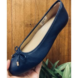 Fit Flop Delicato bow Ballerina i bldt skind - mrkebl