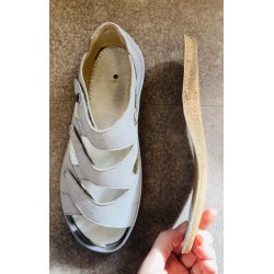 Fidelio damesandal med fast bagkappe og velegnet til indlg  496016 - lysegr