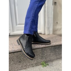 Charlotte of Sweden let chelseaboot med dobbeltlynls, rummelig og velegnet til indlg - sort