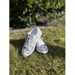 Charlotte of Sweden sn�resko i bl�dt skind 0341086 - blomstret