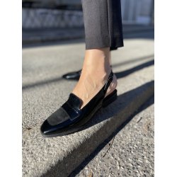 Arche Sadmir loafer med slingback - sort lak