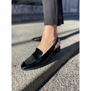 Arche Sadmir loafer med slingback - sort lak
