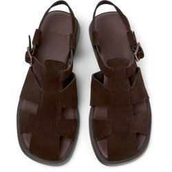 Camper Dana damesandal med lukket t�- m�rkebrun ruskind