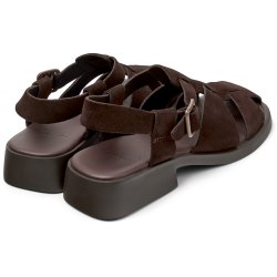Camper Dana damesandal med lukket t�- m�rkebrun ruskind