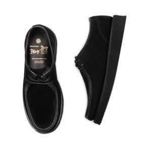 Playboy kraftig ruskindssko med rgummisler, velegnet til indlg,  OG33090 - Sort