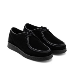 Playboy kraftig ruskindssko med rgummisler, velegnet til indlg,  OG33090 - Sort