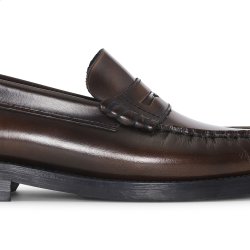 Playboy hyttesko i poleret skind Norah - brun