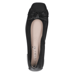 Caprice ballerina 22105 Damesko i det bl�deste skind med smart kantet snude og smuk sl�jfe - sort