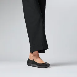 Fit Flop Delicato bow Ballerina i bldt skind - sort