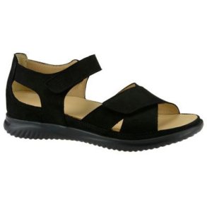 Hartjes damesandal med fast bagkappe, velegnet til indlg, Breeze - Sort