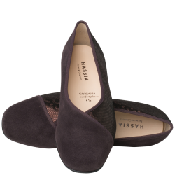 Hassia damepump med ekstra vidde - bordeaux