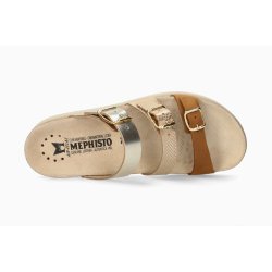 Mephisto damesandal med anatomisk opbygget sl, Hyazinta- camel/guld