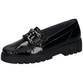 Waldlufer hyttesko i lak med moderne bidsel, velegnet til indlg, serena sort lak