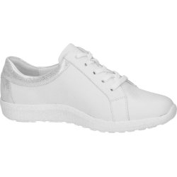 Waldlufer damesko i skind med ekstra vidde og velegnet til indlg K-Ira - Hvid med slv